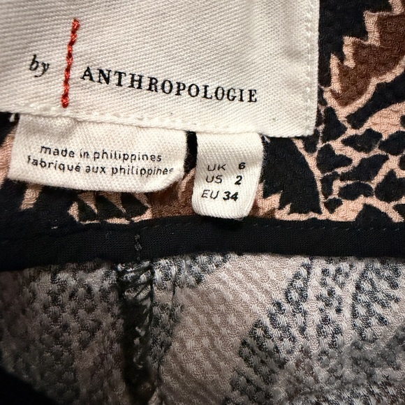 Anthropologie Black and Brown Patterned Flare Pants - Picture 5 of 8